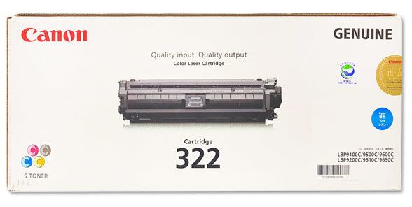 캐논 CRG-322C 파랑 정품토너
순정품스티커 미부착 20%차감