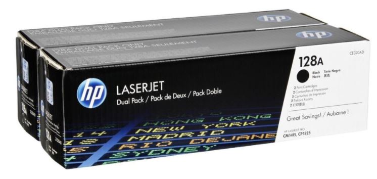 HP CE320AD 128A
검정 정품토너 듀얼팩