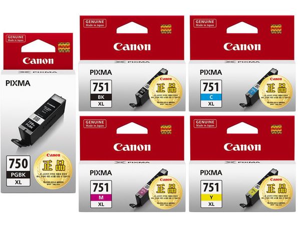 캐논 CLI-751XL BK 검정
캐논 CLI-751XL C 파랑
캐논 CLI-751XL M 빨강
캐논 CLI-751XL Y 노랑
캐논 CLI-751XL GY 회색
유통기한 6개월미만 매입불가